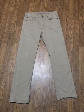 Wrangler Vintage Straight Beige Khaki Stretch Pants 32x32 Casual Workwear B26